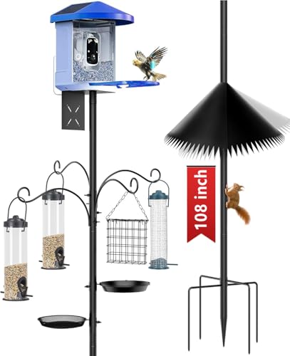 108 inch Bird Feeder Stand Station with Squirrel Proof Baffle