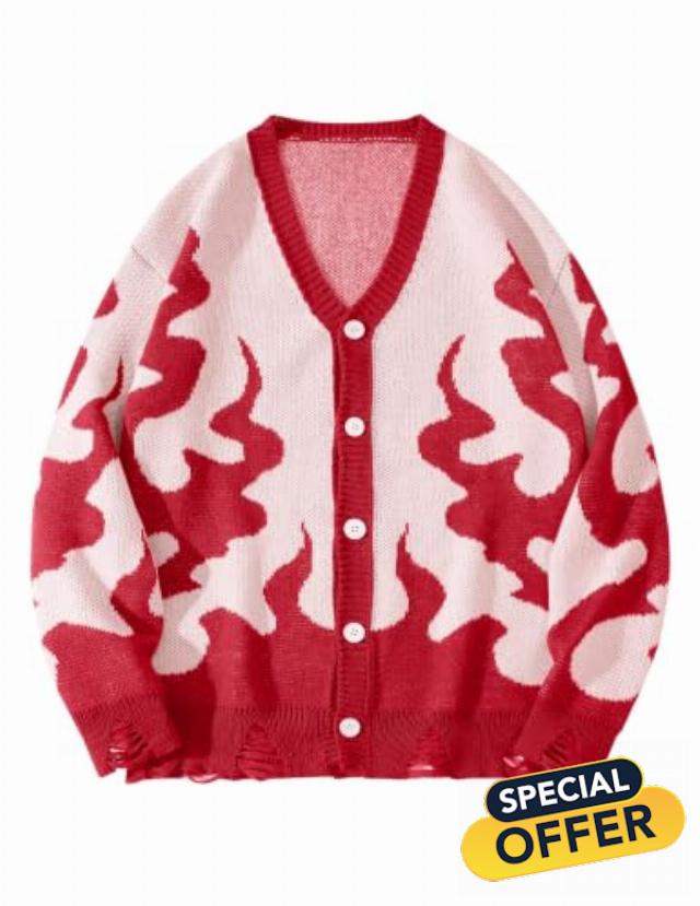 ZAFUL Men's Cardigan Sweater Button Down Lightweight Long Sleeve Sweaters                                                          V Neck