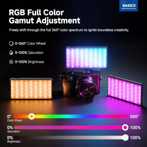 9W 2700K-7500K Portable Full RGB Colors 17 Scenes CRI97