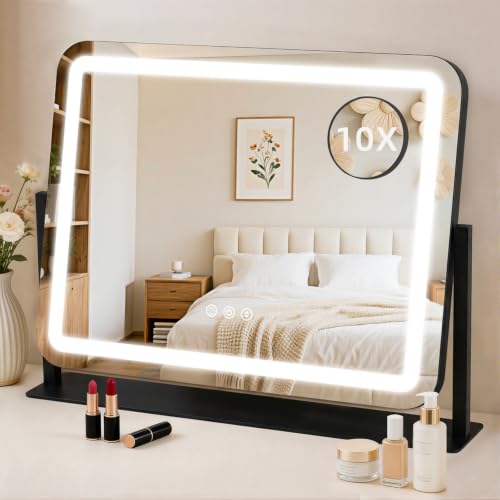 Lighted Makeup Mirror with 10X Magnification