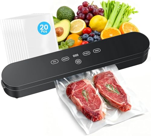 4-in-1 Food Sealer Machine Digital Timer 75kPa Suction