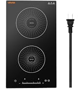 VEVOR Induction Cooktop 12inch 2 Burners Built-in Electric Stove 110V 1800W, Countertop Induction...