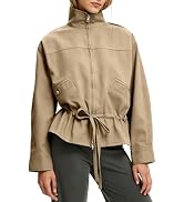 TAQCUX Womens Hooded Babydoll Jacket Lightweight Oversized Windbreaker Coat Casual Drawstring Hoodie