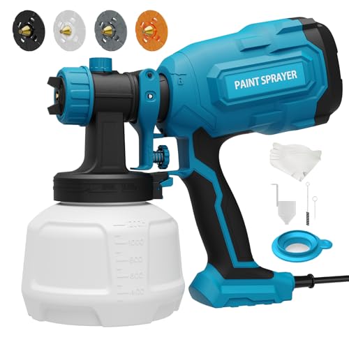 700W HVLP Spray Gun with 4 Brass Nozzles & 3 Patterns