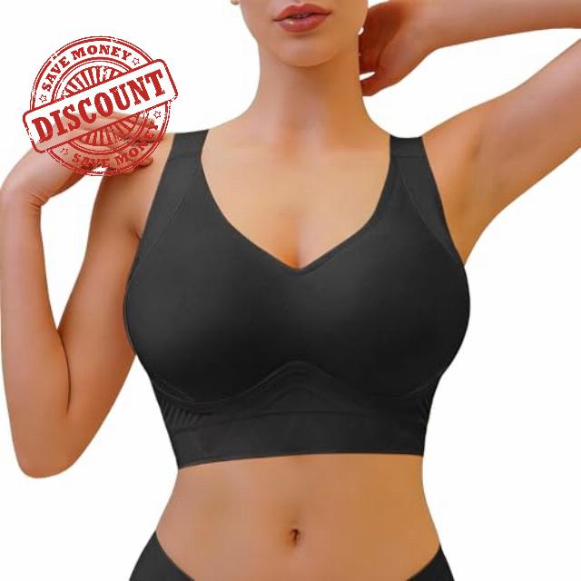 Soft Intention Wireless Jelly Bra Plus Size Back Fat Smoothing T-Shirt Bra Full Coverage Seamless Corsets Bra for Wome