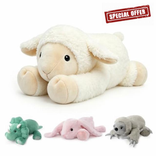 Lamb Weighted Stuffed Animals for Adults and Kids Soft White Huggable Plush Lamb Weighted Toys Large Cuddle Plush Pillow for Boys and Girls (Sheep)