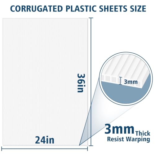Thick Corrugated Plastic Sheet 4 Pack Double-Sided Poster Board