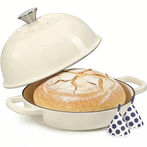 6 Qt Cast Iron Dutch Oven for Homemade Sourdough Bread Baking