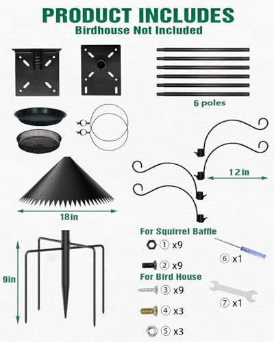 Outdoors Birdhouse Pole Heavy Duty (Birdhouse Not Included)