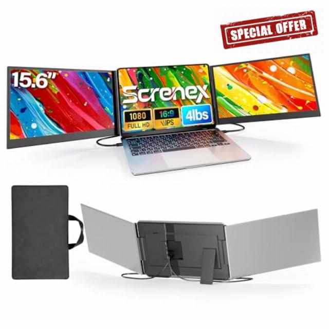 15.6" Laptop Screen Extender New Upgraded Ultra-Thin & Light