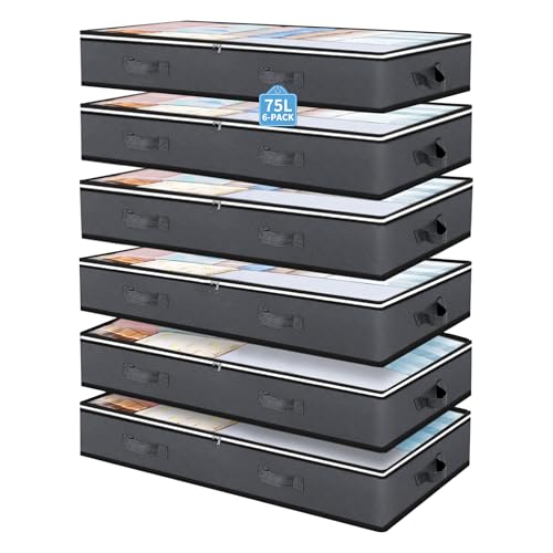 6 Pack Underbed Storage Bins