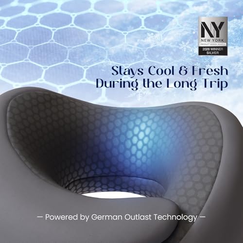 Portable Roll-Up Neck Pillow with Cooling Inner Fabric