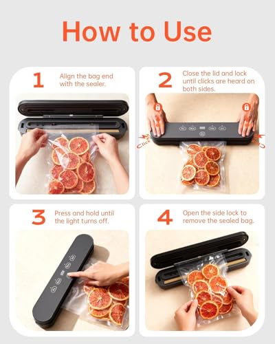 4-in-1 Food Sealer Machine with Seal/Dry/Moist/Pulse Modes