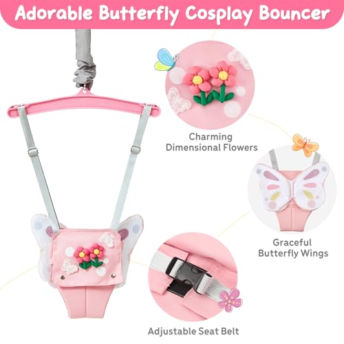 Easy to Assemble & Store (with a Ceiling Hook) - Pink Butterfly