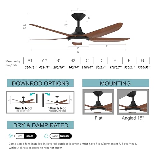 High CFM Waterproof Blades for Covered Patio