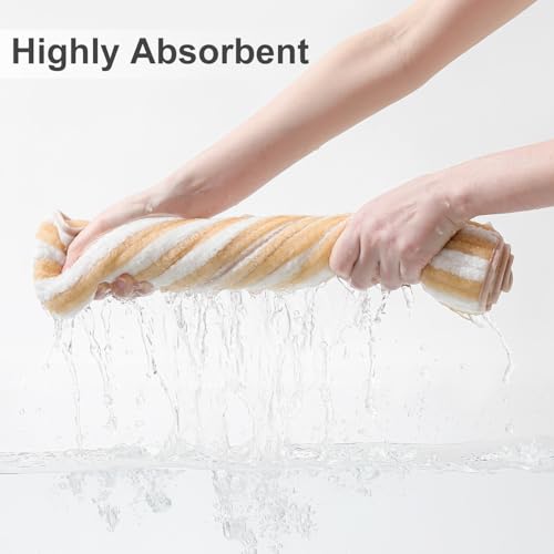 6 Hand Towels and 6 Washcloths - Highly Absorbent Quick Dry Microfiber