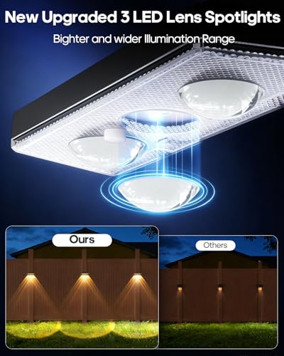 9 Modes & 8 Fixed Color Changing Fence Lights Solar Powered