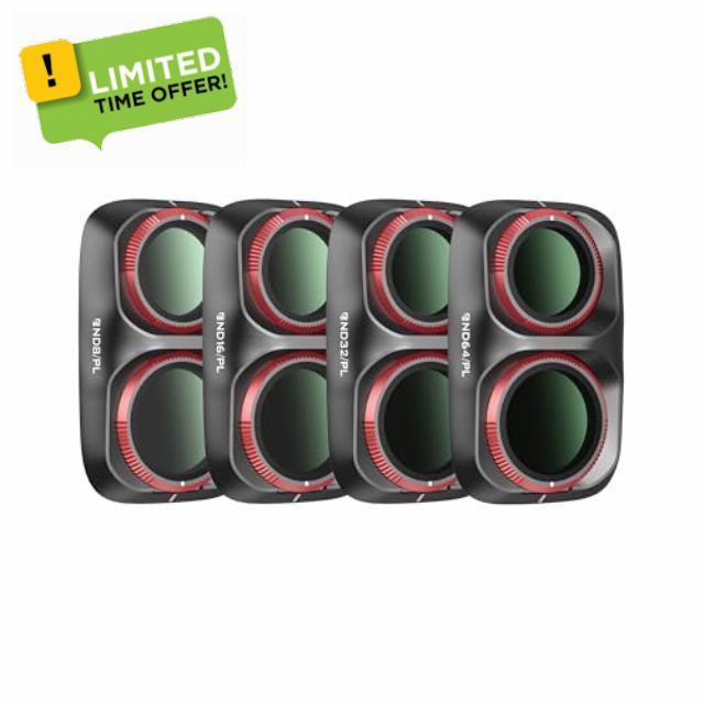 Freewell 4 Pack ND/PL Hybrid Filter Kit for Osmo Pocket 4P & Xtra Muse2 Pro | Bright Day Kit includes ND8/PL