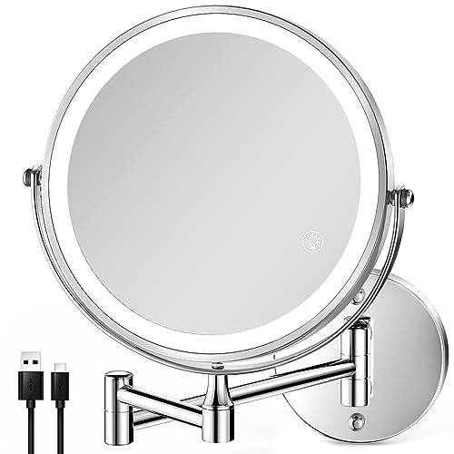 Double-Sided 1X/10X LED Magnifying Vanity Mirror with Lights