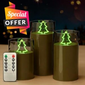 L LOHAS LED Electronic Candle Night Lights with Remote | 3-Pack LED Flameless Candles