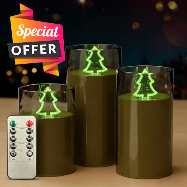 L LOHAS LED Electronic Candle Night Lights with Remote | 3-Pack LED Flameless Candles