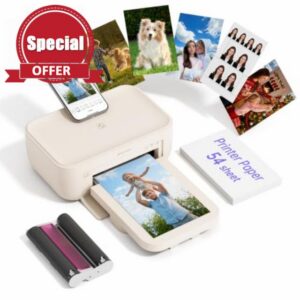 HPRT 4x6 Photo Printer with 54 Sheets & 1 Ribbon