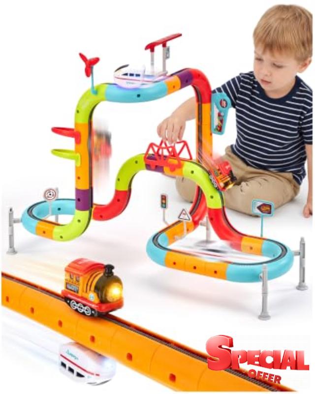 hahaland Electric Train Set for Kids Ages 4-8