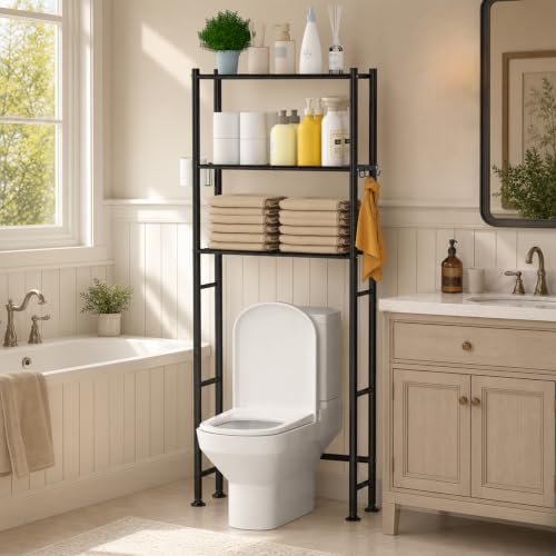 Metal Over Toilet Bathroom Organizer and Storage Shelf