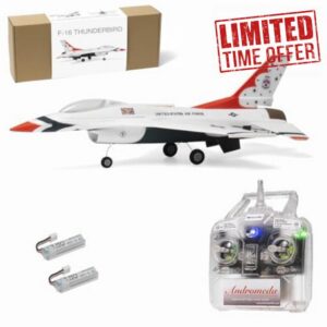 MinimumRC F-16 Thunderbird RC EDF Jet Kit 30mm Ducted Fan 2S Gyro Stabilized Delta Wing Foam Aircraft Model(Left-Hand/Brushed Motor/2 Battery)