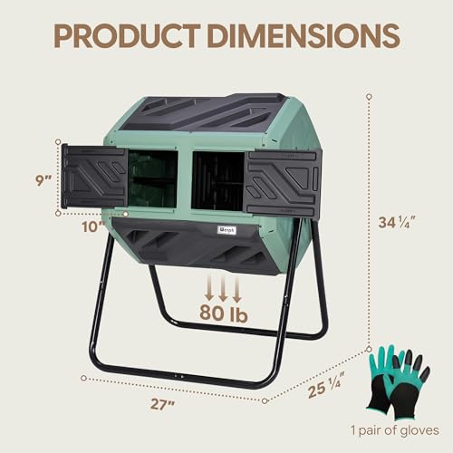 360° Rotating Dual-Chamber Composter with Aeration