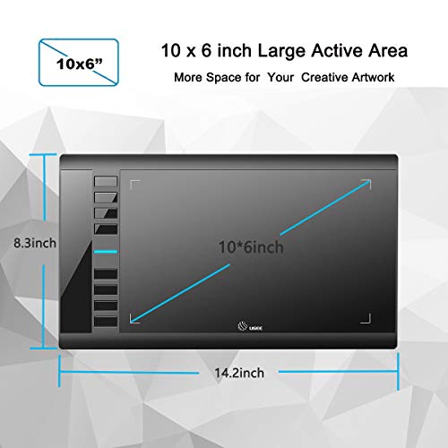 10x6 inch Large Space for Digital Drawing | 8 Hot Keys