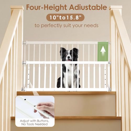 Pressure Mount Small Pet Puppy Gate for Stairs & Doorways(White)