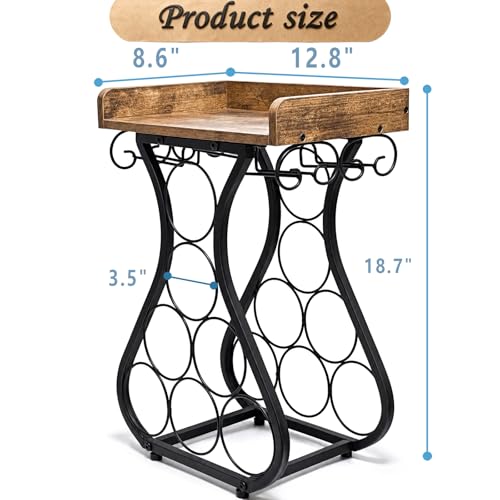 7 Bottles Wine Rack Black