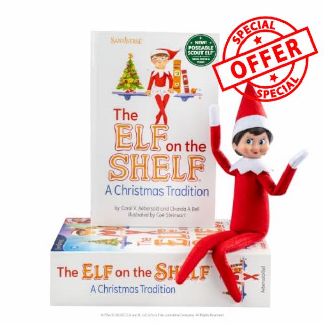 The Elf on the Shelf Box Set - Poseable Girl Scout Elf with Blue Eyes | Official Elf doll with bendable arms & legs