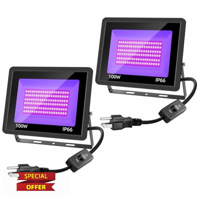 2 Pack 100W LED Black Lights