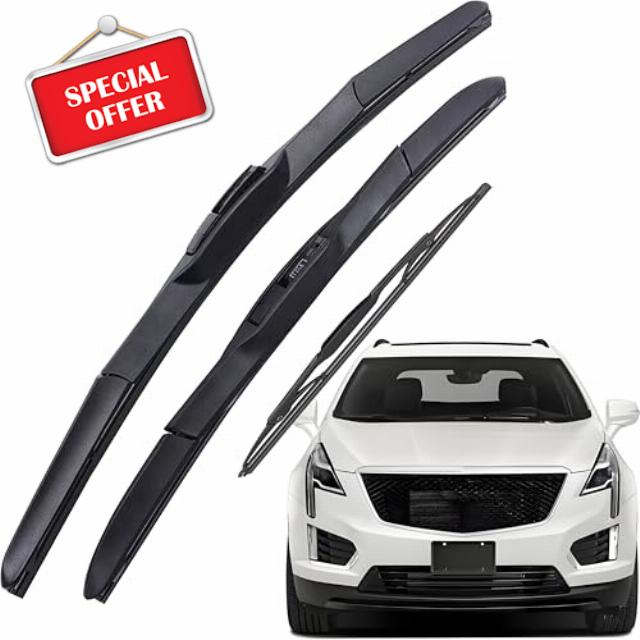 Windshield Wipers Replacement for Cadillac XT6 XT5 XT4 2024 2023 2022 2021 2020 2019 2018 2017 2016 Original Equipment Wiper Blades 24"+20"+12"Rear Wiper(Set of 3)