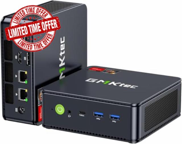 GMKtec M5 Ultra Gaming Mini PC AMD Ryzen 7 7730U (Turbo 4.5GHz)                                                          Desktop Computers 16GB DDR4 512GB SS Dual NIC LAN 2.5G WiFi 6E BT 5.2 USB-C Triple 8K Display