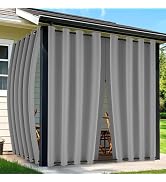 Arfntevss Outdoor Curtains for Patio Waterproof 2 Panels Blackout Curtains 84 inch Long with Zipp...