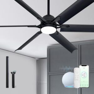 6 Matte Black Aluminum Blades | Alexa/APP and Voice Controls