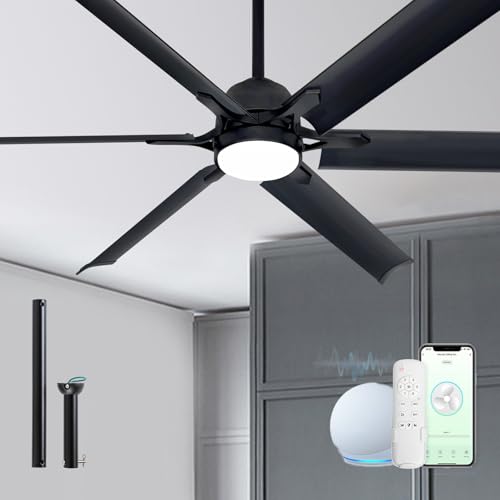 6 Matte Black Aluminum Blades | Alexa/APP and Voice Controls