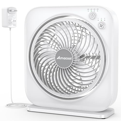 12 inch Box Fan with 3 Speeds & 8HRS Timer