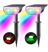 Consciot Solar Spot Lights Outdoor, Adjustable 170° Solar Outdoor Light, 7 Multicolored Garden Li...