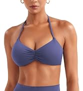 YEOREO Luciny Workout Y Back Sports Bras for Women Spaghetti Straps Racerback Padded V Neck Mediu...