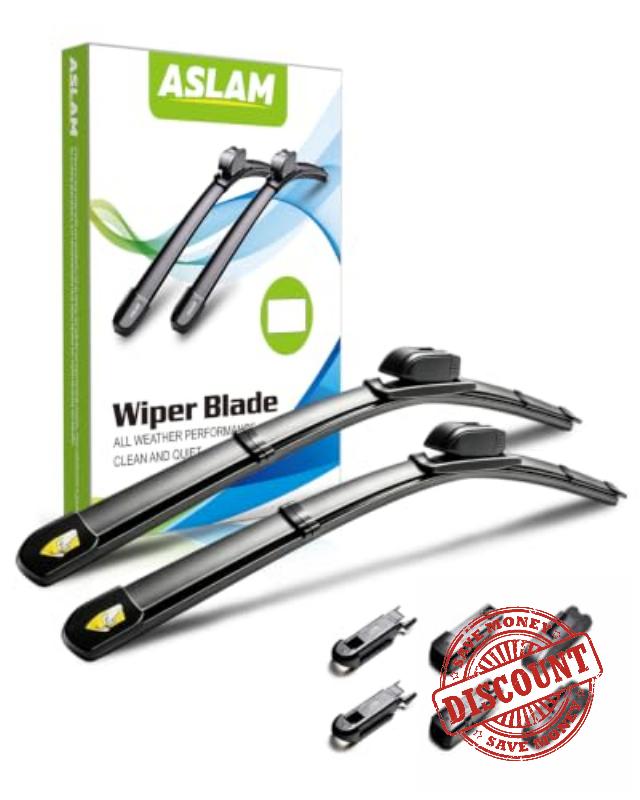 ASLAM 26''26''Premium Windshield Wiper Blades 2 Pack                                                          OEM Front Replacement for J Hook Arms