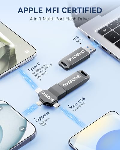4 in 1 External Thumb Drive for Picture Video Data Backup