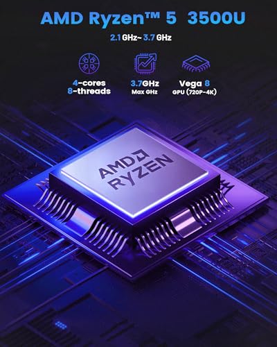 Max 3.7GHz) Small Desktop Computer 16GB DDR4 RAM 512GB NVMe SSD Budget Micro Compact PCs 4K HD Dual HDMI WiFi 6 BT5.3 Prebuilt OS-Home Office Gaming Streaming