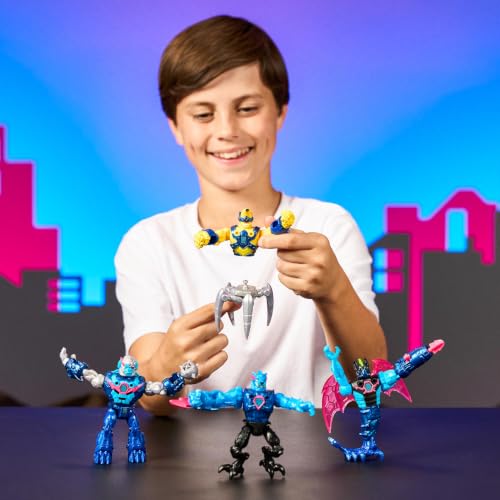 7 Accessories | 4-inch action figures with 10 points of articulation; crack the MrBeast Lab Containment Vessel to reveal MrBeast toys