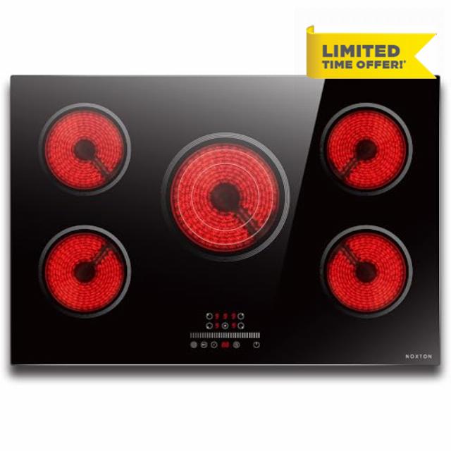 Noxton Electric Cooktop 30 Inch Electric Stove 5 Burners with Triple Ring                                                          Built-in Radiant Ceramic Cooktop