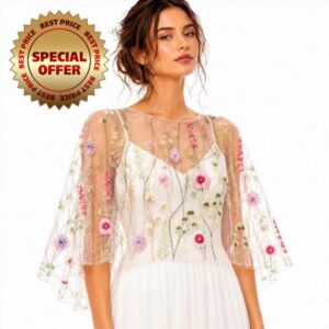 Floral Embroidered Bridal Capelet