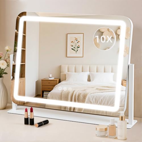 Lighted Makeup Mirror with 10X Magnification 4.5"